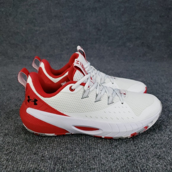 Under Armour HOVR Ascent Shoes Womens Size 8.5 White Red Basketball Sneakers - Picture 1 of 16